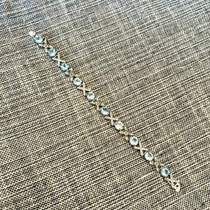 XO 925 SILVER LIGHT BLUE/CZ 7 Inch Bracelet